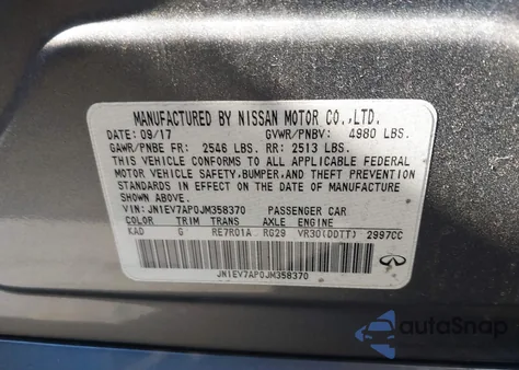 2018 Infiniti Q50 3.0T Sport from USA, damaged, VIN JN1EV7AP0JM358370